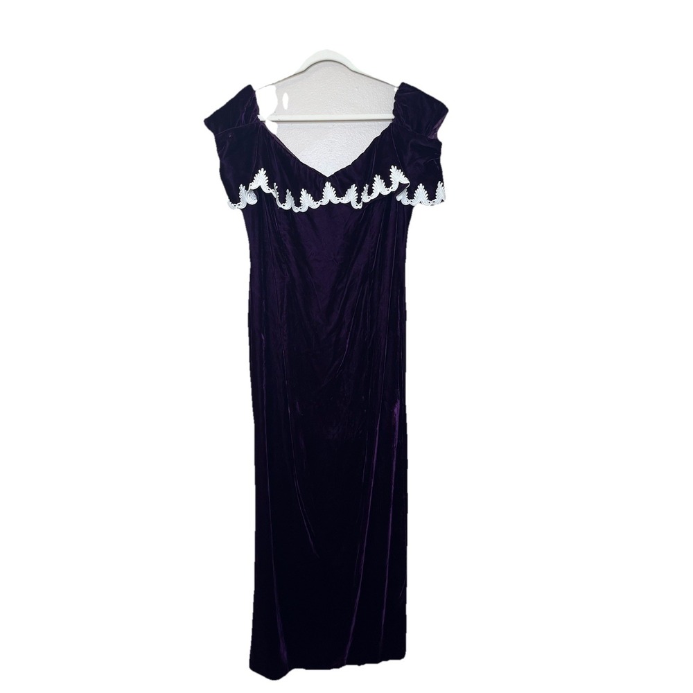 Women's Velvet Dress Jordan  Gothic Evening Long Maxi 90s Whimsigoth Embroidered